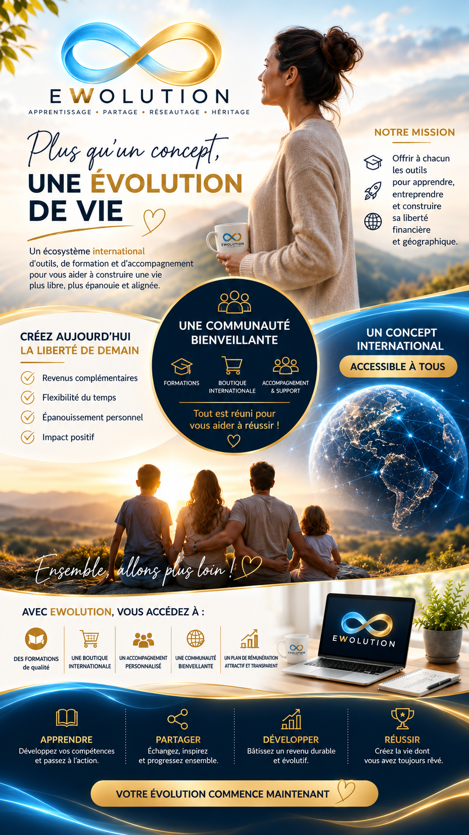 L'univers ewolution : apprendre, entreprendre, construire sa liberté et avancer en communauté